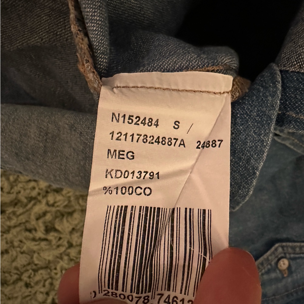 NWT Mavi Jeans Denim Western Ruffle Button Down Shirt Size Small - Picture 6 of 8